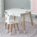 Стіл прямокутний з ящиком для речей 46х60х45 і стілець корона 26.5х26х25, столик та стільчик в дитячу, білий Стіл прямокутний з ящиком для речей 46х60х45 і стілець корона 26.5х26х25, столик та стільчик в дитячу, білий