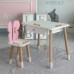 Стіл прямокутний з шухлядою 46х60х45 і стілець метелик 26.5х26х25, столик та стільчик для дівчачої кімнати, рожевий з білим Стіл прямокутний з шухлядою 46х60х45 і стілець метелик 26.5х26х25, столик та стільчик для дівчачої кімнати, рожевий з білим