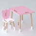 Стіл прямий 46х60х45 і стілець мордочка медведика 26.5х26х25, столик та стільчик для дівчинки, рожевий з білим Стіл прямий 46х60х45 і стілець мордочка медведика 26.5х26х25, столик та стільчик для дівчинки, рожевий з білим