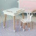 Столик з відкидним верхом 53х60х45 і стільчик корона 26.5х26х25, стіл та стілець для дітей від 1 року, білий Столик з відкидним верхом 53х60х45 і стільчик корона 26.5х26х25, стіл та стілець для дітей від 1 року, білий
