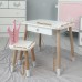 Дитячий столик білий і стільчик корона біло-рожевий. Столик із шухлядою для олівців і розмальовок 56787 Дитячий столик білий і стільчик корона біло-рожевий. Столик із шухлядою для олівців і розмальовок 56787