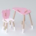 Столик хмарка 46х70х40 та стілець медведик 26.5х26х25, дитячий стіл та стільчик для малювання/занять, рожевий з білим Столик хмарка 46х70х40 та стілець медведик 26.5х26х25, дитячий стіл та стільчик для малювання/занять, рожевий з білим