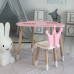 Стіл хмаринка 46х70х40 та стільчик коронка 26.5х26х25, дитячий столик та стілець для ігор/занять, рожевий з білим Стіл хмаринка 46х70х40 та стільчик коронка 26.5х26х25, дитячий столик та стілець для ігор/занять, рожевий з білим