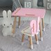 Стіл прямий 46х60х45 і стілець крильця метелик 26.5х26х25, столик та стільчик для дівчинки, рожевий з білим Стіл прямий 46х60х45 і стілець крильця метелик 26.5х26х25, столик та стільчик для дівчинки, рожевий з білим