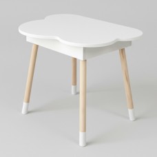 Дитячий стіл хмаринка з нішею 54х68х50, столик трюмо з відкидним верхом, білий Дитячий стіл хмаринка з нішею 54х68х50, столик трюмо з відкидним верхом, білий