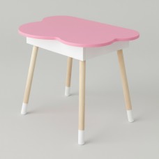 Дитячий стіл хмаринка з нішею 54х68х50, столик трюмо з відкидним верхом, рожевий Дитячий стіл хмаринка з нішею 54х68х50, столик трюмо з відкидним верхом, рожевий