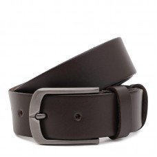 Ремінь з натуральної шкіри чоловічий 115×3.5 / пояс для брюків, коричневий