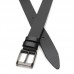 Ремінь шкіряний чоловічий 125×3.5 / пасок для брюків та джинсів, чорний