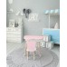 Столик хмаринка з нішею для речей 54х68х50 і стільчик спинка медведик 26.5х26х25, стіл та стілець в дитячу, білий з рожевим