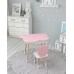 Столик хмаринка з нішею для речей 54х68х50 і стільчик спинка медведик 26.5х26х25, стіл та стілець в дитячу, білий з рожевим