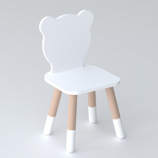 Дитячий стільчик ведмедик 26.5х26х25см, стілець для дітей, білий