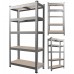 Стелаж металевий 180x90x30  5 полиць (сірий)