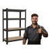 Стелаж металевий 150x70x30 4 полиці (чорний)