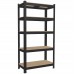 Стелаж металевий 180х90х40 см 5 полиць, навантаження - 175 кг на полицю (Чорний)