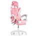 Крісло геймерське G1136 рожеве з підставкою для ніг