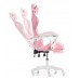 Крісло геймерське G1136 рожеве з підставкою для ніг