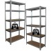 Набір з 2-х металевих стелажів (180 x 90 x 30 см) 5 полиць, навантаження - 175 кг на полицю, Сірий