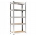 Набір з 2-х металевих стелажів (180 x 90 x 30 см) 5 полиць, навантаження - 175 кг на полицю, Сірий