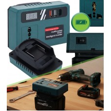 Акумуляторний інвертор напруги (18–21 В → 220 В) 150 Вт, портативний акумулятор для заряджання пристроїв (USB, USB-C)