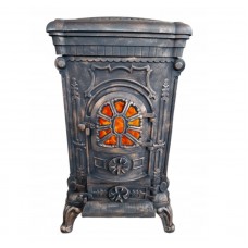 Чавунна піч-камін "Koza" Ingrid Ambra 9 кВт (дров’яна) обігрів - до 100 м², Золотисто-мідна