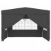 Садовий павільйон / торговий намет / альтанка Gordon (3×3х2,5 м) 4 стіни, з вікнами та захистом UV 50+ (Графітовий)