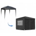 Садовий павільйон / торговий намет / альтанка Gordon (3×3х2,5 м) 4 стіни, з вікнами та захистом UV 50+ (Графітовий)