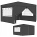 Садовий павільйон / торговий намет / альтанка Gordon (3×3х2,5 м) 4 стіни, з вікнами та захистом UV 50+ (Графітовий)