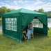 Садовий павільйон / альтанка / торговий тент (3x3x2,5 м) 4 стінки, з вікнами, Зелений