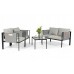 Комплект садових меблів IBIZA eDomator на 4 особи, металевий, з сірими подушками (Польща)