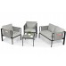 Комплект садових меблів IBIZA eDomator на 4 особи, металевий, з сірими подушками (Польща)