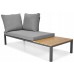 Комплект садових меблів LAGOS (кутовий диван + столик) зі сталі, з подушками, Сірий (Польща)