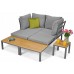 Комплект садових меблів LAGOS (кутовий диван + столик) зі сталі, з подушками, Сірий (Польща)