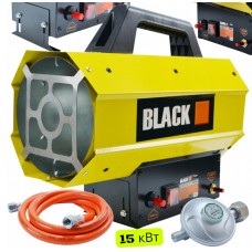 Газовий обігрівач / Газова теплова гармата (дуйка) 15 кВт BLACK (Пропан/Бутан) + шланг і редуктор (Польща)