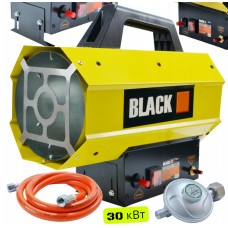 Газовий обігрівач / Газова теплова гармата (дуйка) 30 кВт BLACK (Пропан/Бутан) + шланг і редуктор (Польща)