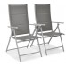 Складний садовий стілець MODENA eDomator алюмінієвий з регулюванням спинки, Срібний (Польща)