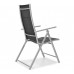 Складний садовий стілець MODENA eDomator алюмінієвий з регулюванням спинки, Срібно-чорний (Польща)