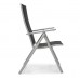 Складний садовий стілець MODENA eDomator алюмінієвий з регулюванням спинки, Срібно-чорний (Польща)