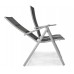 Складний садовий стілець MODENA eDomator алюмінієвий з регулюванням спинки, Срібно-чорний (Польща)