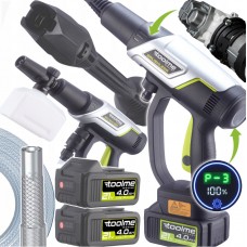 Акумуляторна мийка високого тиску Toolme TM280 PRO BRUSHLESS 450 Вт з алюмінієвою помпою, 2 АКБ 21В, піногенератор (Польща)