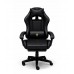 Геймерське крісло Primaveo з ергономічними подушками та висувною підставкою для ніг, Чорний