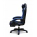 Геймерське крісло Primaveo з ергономічними подушками та висувною підставкою для ніг, Чорний/Синій