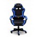 Геймерське крісло Primaveo з ергономічними подушками та висувною підставкою для ніг, Чорний/Синій