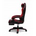 Геймерське крісло Primaveo з ергономічними подушками та висувною підставкою для ніг, Чорний/Червоний