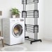 Складна вертикальна сушарка для білизни (76 × 64 × 177 см) 3 рівні + 1 для взуття, Чорна