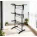Складна вертикальна сушарка для білизни (76 × 64 × 177 см) 3 рівні + 1 для взуття, Чорна