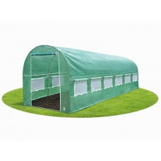 Садова теплиця 9 м² (4,5 × 2 × 2 м) з вікнами, армована плівка UV-4, Зелена (Польща)