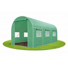 Садова теплиця 7 м² (3,5 × 2 × 2 м) з вікнами, армована плівка UV-4, Зелена (Польща)