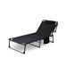 Складний туристичний лежак з матрацом та підголівником (178 × 56 × 30 см), регульований садовий шезлонг (Чорний)