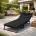 Складний туристичний лежак з матрацом та підголівником (178 × 56 × 30 см), регульований садовий шезлонг (Чорний)