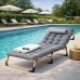 Складний туристичний лежак з матрацом та підголівником (178 × 56 × 30 см), регульований садовий шезлонг (Сірий)